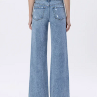 HR Raw Hem Wide Jeans