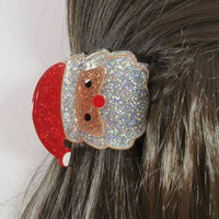 Glitter Santa Hair Claw Clip