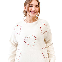 The Anna Beaded Heart Sweater