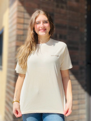 Good Vibes Khaki Tee