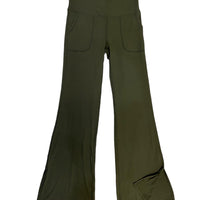 Olive V Waist Flare Yoga Pants with Pockets