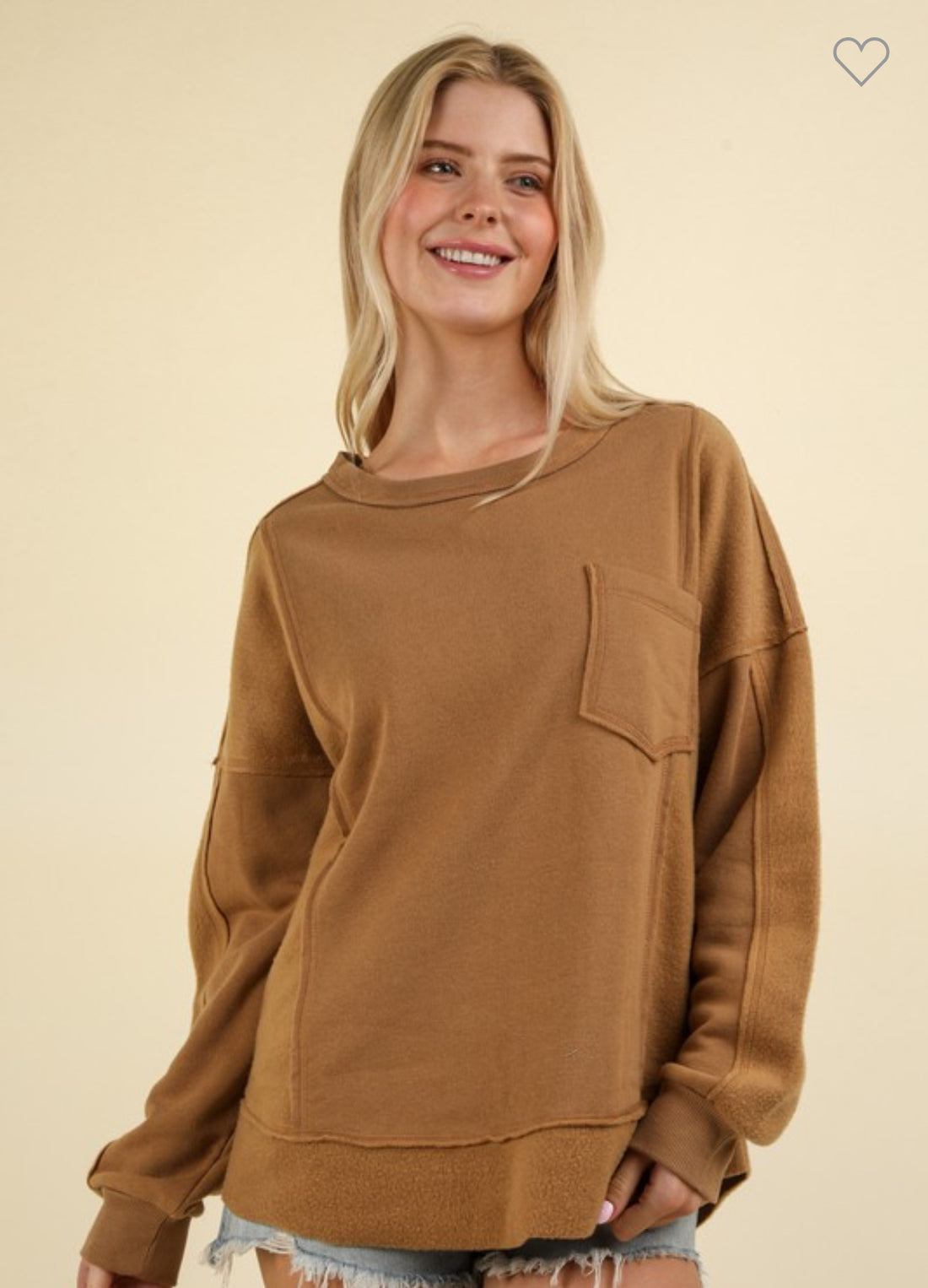 The Sarah Mocha Oversized Crewneck