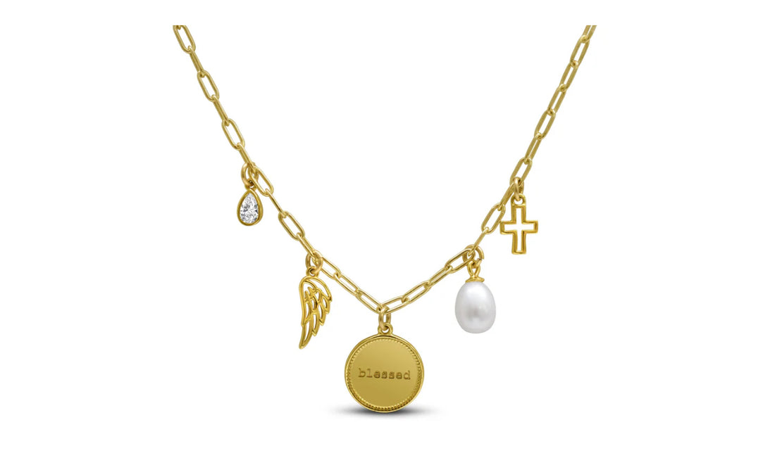 Grateful. Thankful. Blessed Charm Necklace