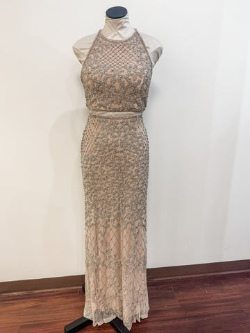 10 Tan Sherri Hill Very Good