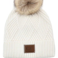 CC Criss Cross Suede Patch Beanie