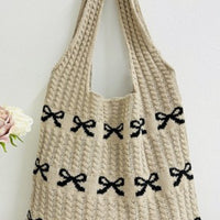 Bow Knitted Tote Bag