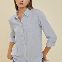 The Raya Blue Button Down Top