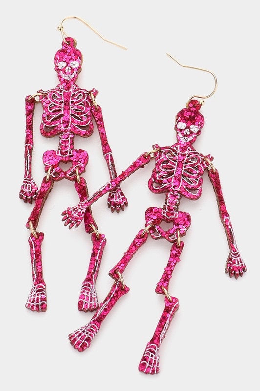 Glitter Skull Earrings