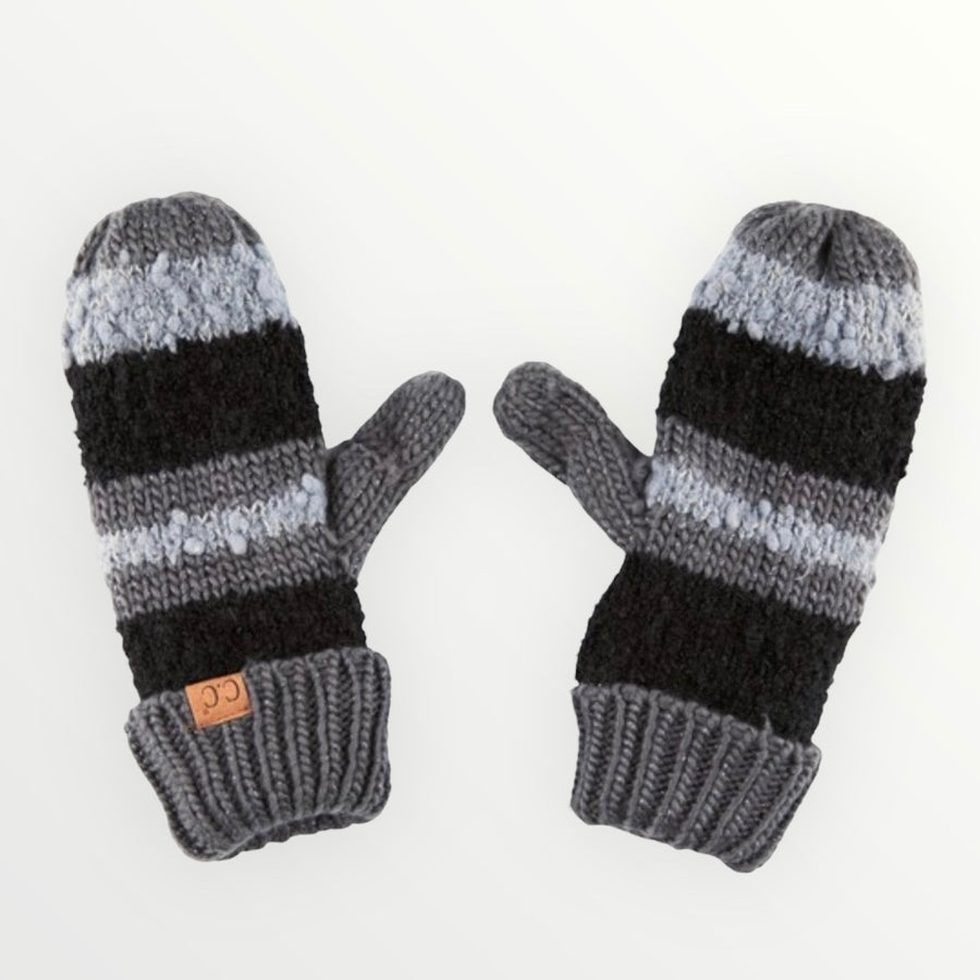 CC Black Grey Mittens