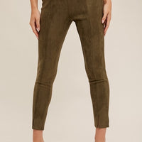 The Callie Olive Suede Leggings