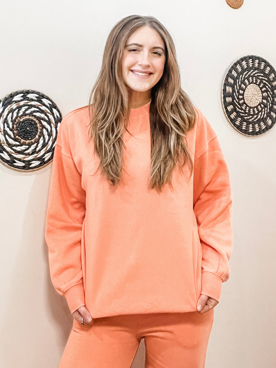 The Catlyn Orange Oversized Sweatshirt