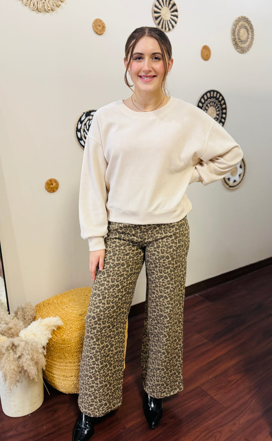 The Molly Wide Leg Animal Print Pants