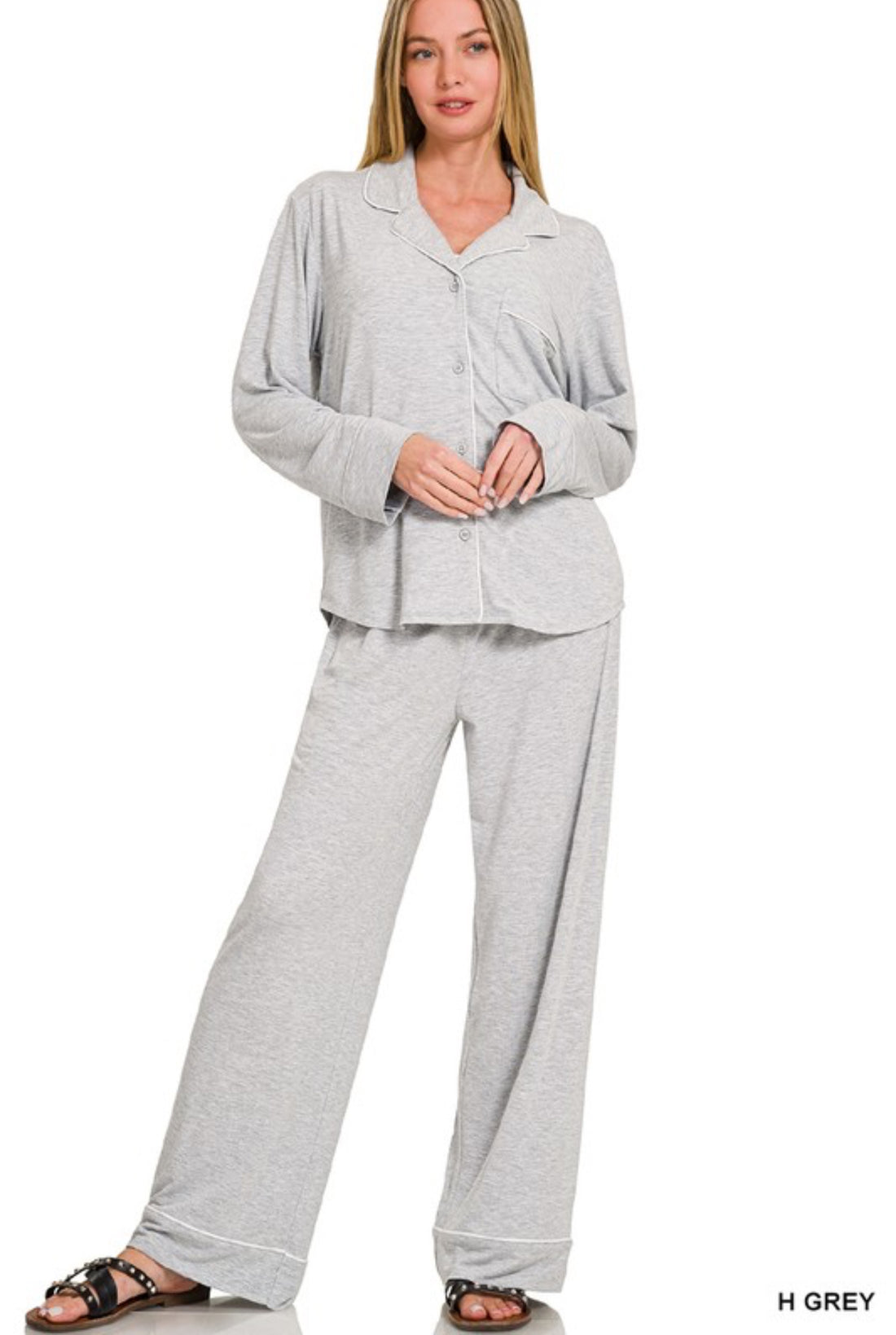 Yours Truly Grey Pajama Set