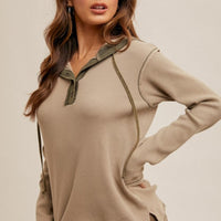 The Jolene Dusty Olive Hooded Top