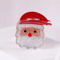 Glitter Santa Hair Claw Clip