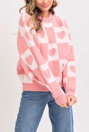 The Maisy Pink Heart Sweater