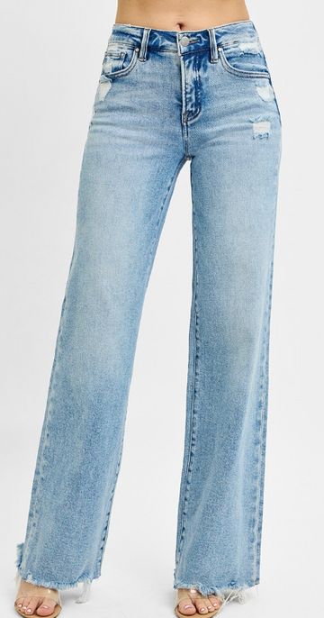 Risen-Tummy Control MR Wide Jeans