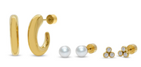 Isla - Hoop Pearl Trio Earring Set