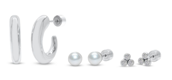 Isla - Hoop Pearl Trio Earring Set