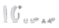 Isla - Hoop Pearl Trio Earring Set