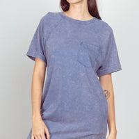 The Mimi Mineral Wash TShirt Dress with Pockets
