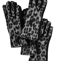 Mud Pie Initial Leopard Gloves