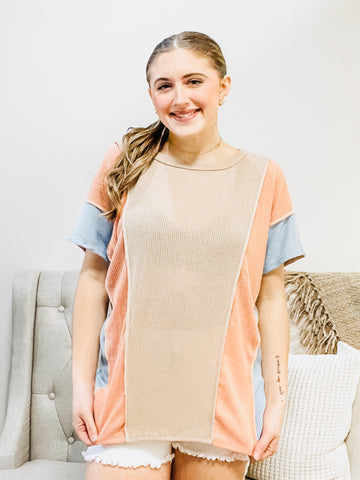 The Kay Rib Color Block Top
