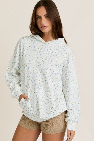 Ditsy Daisy Floral Printed Hoodie