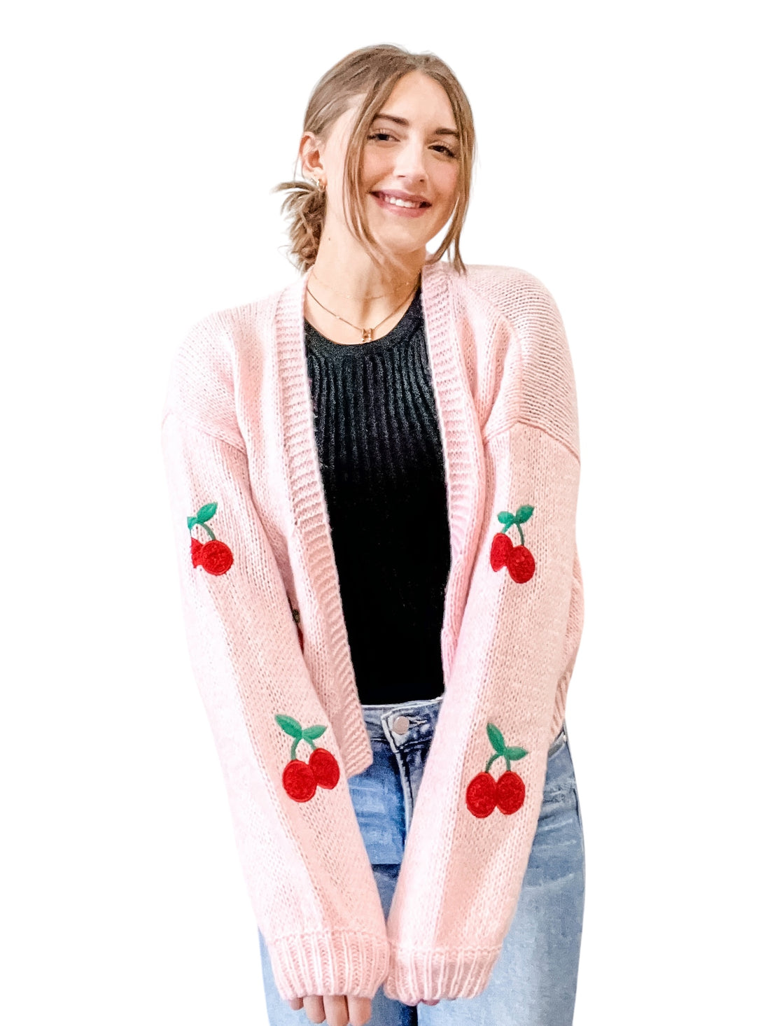 The Carla Pink Cherry Cardigan