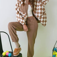 The Gail Taupe Checkered Jacket