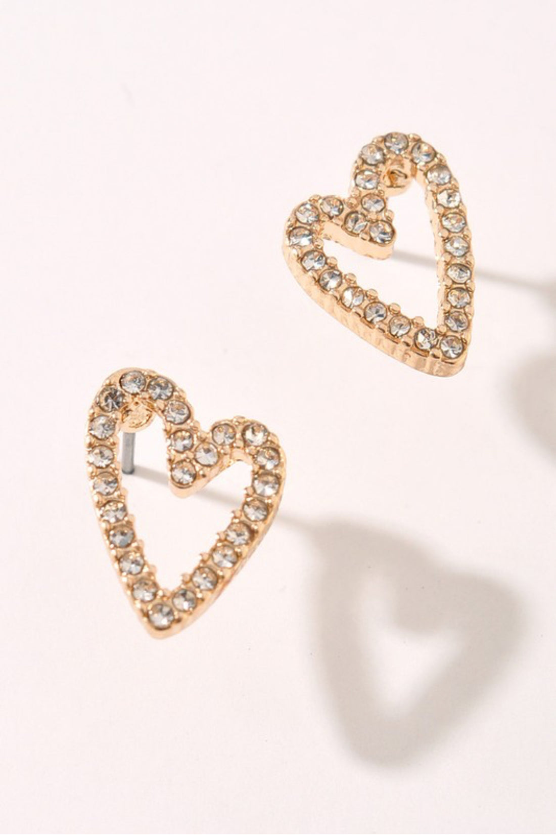 Sparkle Heart Stud Earrings