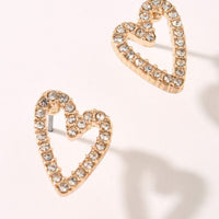 Sparkle Heart Stud Earrings