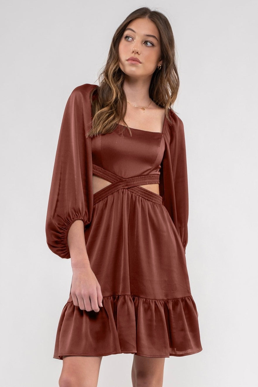 The Courtney Square Neck Cut Out Mini Dress