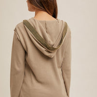 The Jolene Dusty Olive Hooded Top