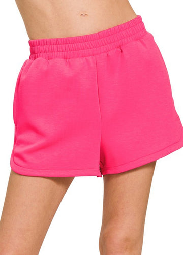 Cozy Hot Pink Scuba Shorts