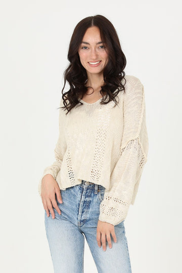 The Sofia Ivory Cropped Pullover