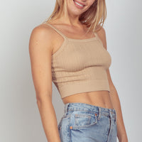 Cable Ribbed Crop Tank Bralette (4 Colors)