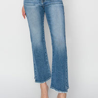 Risen High Rise Straight Leg Jeans