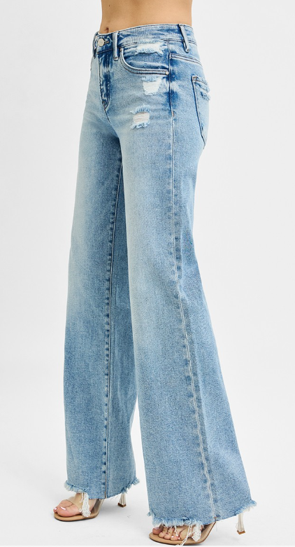 Risen-Tummy Control MR Wide Jeans