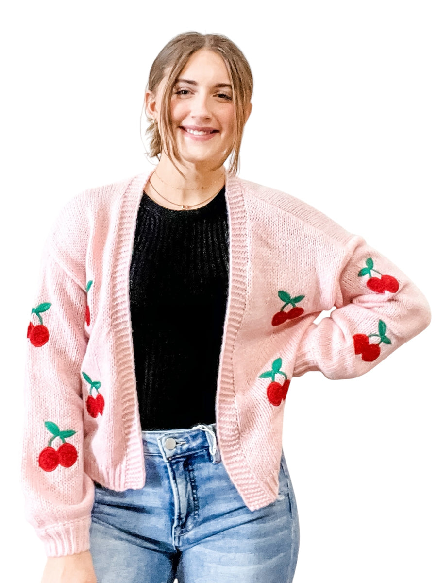 The Carla Pink Cherry Cardigan