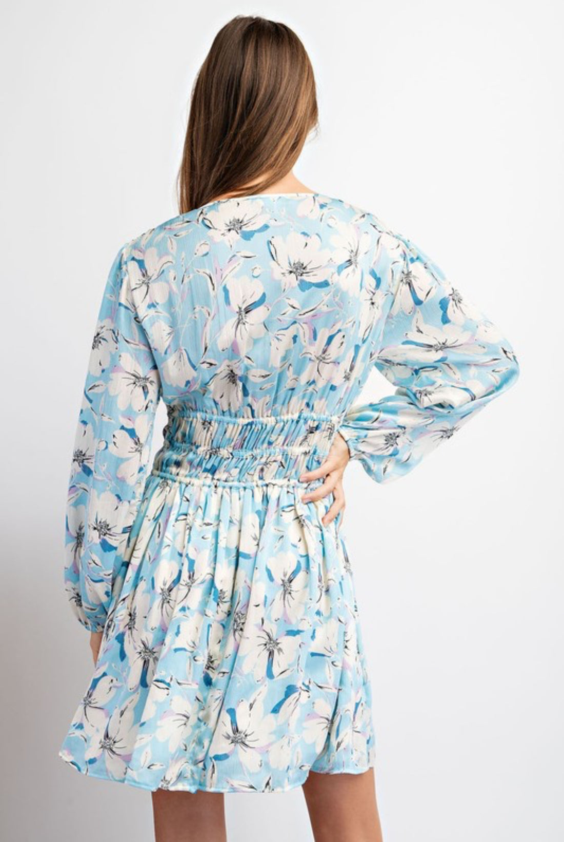 The Brianna Blue Floral Dress