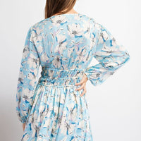 The Brianna Blue Floral Dress