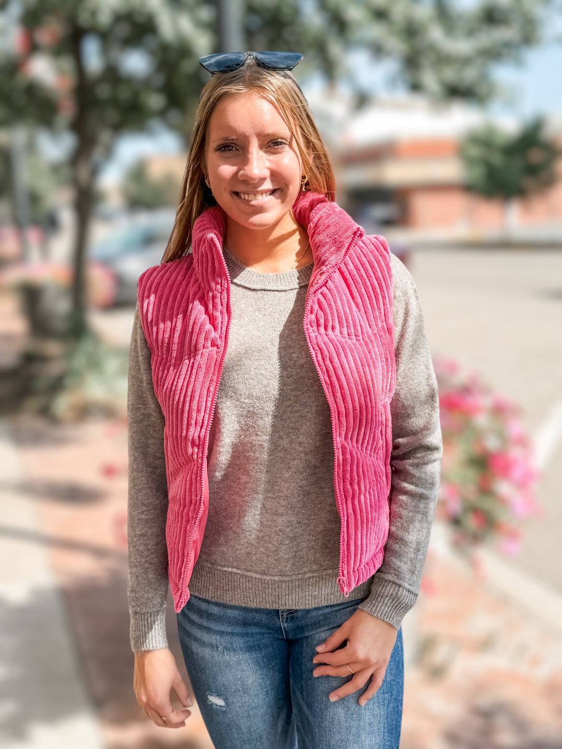 The Jill Pink Corduroy Vest