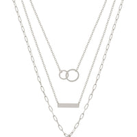 Three Layered Bar and Circle Necklace (G&S)