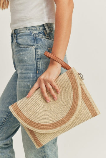 Straw Clutch Crossbody Bag