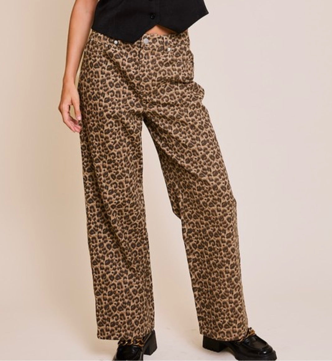 The Molly Wide Leg Animal Print Pants