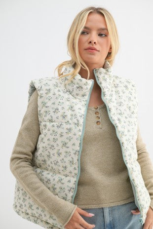 The Heather Reversible Floral Puffer