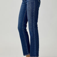 Risen Mid Rise Ankle Straight Jeans