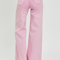 Risen Pink High Rise Wide Pants