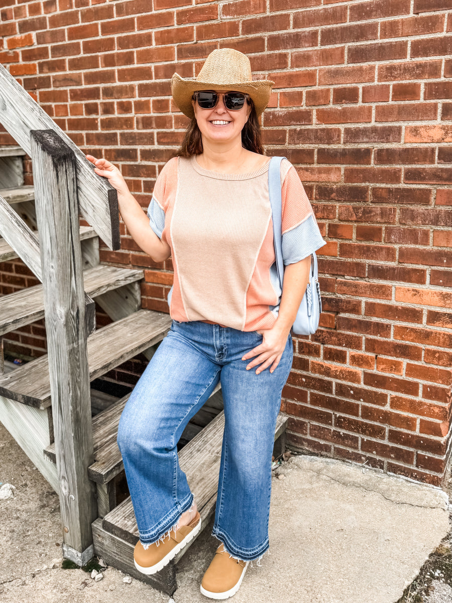 The Kay Rib Color Block Top